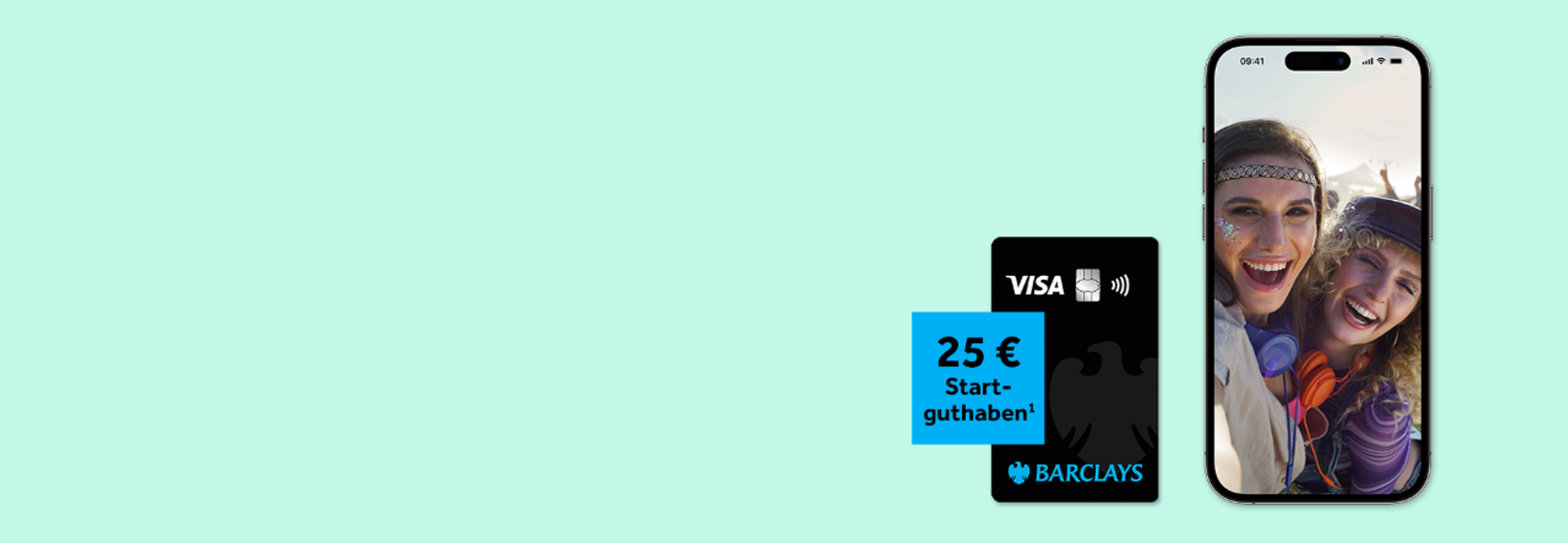 Die Barclays Visa mit 25 € Startguthaben.